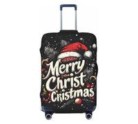 Buewutiry Funda protectora para equipaje de viaje, con texto en inglés "Merry Christmas" No.300, antiarañazos, se adapta a equipaje de 18 a 32 pulgadas, Black, X-Large