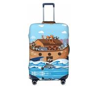 Buewutiry Funda protectora para equipaje de viaje, diseño de animales en el arca de Noé, antiarañazos, se adapta a equipaje de 18 a 32 pulgadas, Negro -, L