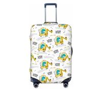 Buewutiry Funda protectora para equipaje de viaje, diseño de dinosaurio en excavadora, antiarañazos, se adapta a equipaje de 18 a 32 pulgadas, Negro -, L