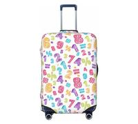Buewutiry Funda protectora para equipaje de viaje, diseño de matemáticas, números coloridos, antiarañazos, se adapta a equipaje de 18 a 32 pulgadas, Black, X-Large