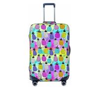 Buewutiry Funda protectora para equipaje de viaje, diseño de piñas de graffiti en neón antiarañazos para equipaje de 18 a 32 pulgadas, Black, L