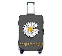 Buewutiry Keep Life Simple Daisy Flower - Funda protectora de equipaje de viaje, lavable, para equipaje de 18 a 32 pulgadas, Black, S