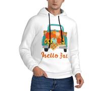 Buewutiry Sudaderas con capucha para hombre - Hello Fall Farm Truck de manga larga para hombre, Negro , L