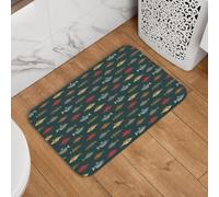 Buewutiry Tapete para puerta delantera, interior y exterior, 16 x 24 pulgadas, lavable, delgado, río, peces de agua dulce, para debajo de la puerta, alfombras de baño para baño, alfombras de cocina