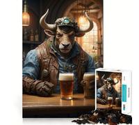 Buey de Cerveza Artesanal Estilo Steampunk para Adultos, Rompecabezas de 1000 Piezas, Juguete para ejercitar la Mente, Juguete de Ocio Suave, diseño para armar, Regalo de Temporada 50x75cm