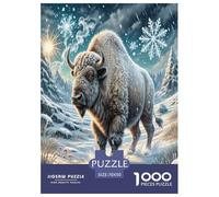 Búfalo Americano Puzzle Imposible,desafío for Adults Juego EduGatoivo 1000 Piezas Obra De Arte De Juego De para Adultos Y Niños 70x50cm/1000pcs