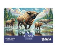 Búfalo Americano Rompecabezas 1000 Pieza para Adultos Juegos Educativos Puzzle Regalos para Hombres Cartón 100% Reciclado Decoración del Hogar 52x38cm/1000pcs