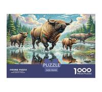 Búfalo Americano Rompecabezas Imposible,desafío for Adults Entretenimiento Creativo 1000 Piezas Obra De Arte De Juego De para Adultos Y Niños 70x50cm/1000pcs