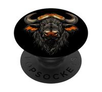 Búfalo del Cabo Cafre Búfalo de Agua Safari Búfalo Africano PopSockets PopGrip Adhesivo