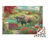 Búfalo en Harvest Farmland Vida Silvestre Rompecabezas Puzzle 1000 Piezas, Juego Familiar, Decoración del Hogar, para Adultos 38x26cm/1000pcs