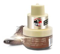 Búfalo Express - Betún en Crema Autobrillante Color Marrón, Cuidado del Calzado y Color, Brillo Satinado Superior, Esponja Integrada - Tarro de 40ml
