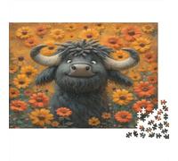 Búfalo Lindo, Flores Rompecabezas para Adultos || 52x38cm/1000pcs Juegos Educativos De Decoración del Hogar
