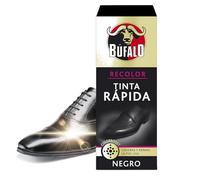Bufalo Recolor - Tinta Rápida, Colorea y Reaviva la Piel Lisa, Reparaciones y Arreglos de Calzado, Color Negro - Frasco de 25ml, El embalaje puede variar