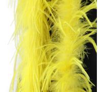 Bufanda boa de plumas de 2M para mujer, hecha de plumas de avestruz, diseñada para cubrir hombros o recortar prendas y piezas de manualidades (amarillo)