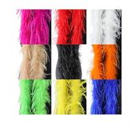 Bufanda boa de plumas de 2M para mujer, hecha de plumas de avestruz, diseñada para cubrir hombros o recortar prendas y piezas de manualidades (rojo)