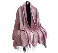 Bufanda Bohemia de otoño for Mujer, Cachemira, Jacquard, Pashmina, diseño Floral, Manta Gruesa, Suave, cálida, Chal, Poncho, Estola(Color 21)