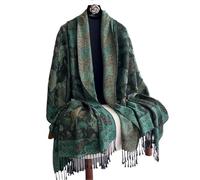 Bufanda Bohemia de otoño for Mujer, Cachemira, Jacquard, Pashmina, diseño Floral, Manta Gruesa, Suave, cálida, Chal, Poncho, Estola(Color 26)