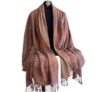 Bufanda Bohemia de otoño for Mujer, Cachemira, Jacquard, Pashmina, diseño Floral, Manta Gruesa, Suave, cálida, Chal, Poncho, Estola(Color 20)