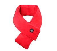 Bufanda calefactora USB, 3 niveles de temperatura ajustables, unisex, invierno cálido, se puede lavar con 8 colores (rojo)