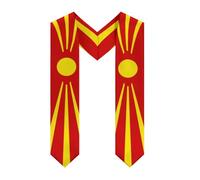 Bufanda chal con bandera de Macedonia del Norte para graduación, clase de 2026, para hombres y mujeres, bufandas de cuello en V brillantes de doble cara, regalo para graduados de secundaria, universi