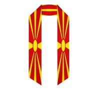 Bufanda chal de graduación con la bandera de Macedonia del Norte vintage, clase de 2026, para hombres y mujeres, gruesa, resistente, con diseño angular, regalo para estudiantes de secundaria, univers