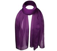 Bufanda Clásico Liso Chifón Suave, Tejido ligero, Mujer señora Chal Para Cuello, Hijab - Ciruela, One size