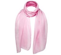 Bufanda Clásico Liso Chifón Suave, Tejido ligero, Mujer señora Chal Para Cuello, Hijab - Rosa Claro, One size