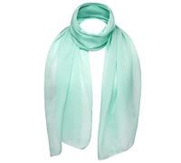 Bufanda Clásico Liso Chifón Suave, Tejido ligero, Mujer señora Chal Para Cuello, Hijab - Verde Menta, One size