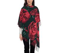 Bufanda con borlas, tendencia de otoño e invierno, material suave similar a la cachemira, bufanda larga con borlas, bufanda vertical cálida, chal de doble uso, Negro, Talla única