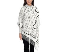 Bufanda con estampado de cálculo geek de matemáticas para mujer, chal con flecos de moda para otoño e invierno, bufandas suaves y cálidas, chal envolvente a prueba de sol