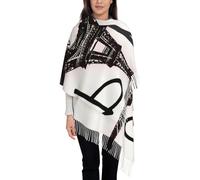 Bufanda con estampado de la Torre Eiffel Love Paris para mujer, chal con flecos de moda para otoño e invierno, bufandas suaves y cálidas, chal envolvente a prueba de sol