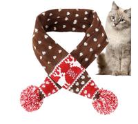 Bufanda con pompón para perros, bufanda de punto de Navidad para perros | Braga de cuello de reno con cachorro y bola con pompón | Decoración adorable de bufanda de perro de invierno para i can