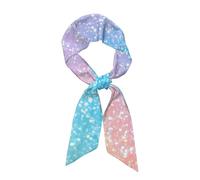 Bufanda con purpurina arcoíris para mujer, bufandas para el cuello para bolsos, diadema de seda satinada brillante, para deportes, yoga, facial