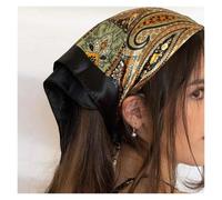 Bufanda cuadrada de satén con estampado chal seda for mujer, bandas for el pelo Retro, pañuelo for la cabeza, diadema, Bandana Para Uso Diario, Fiestas Decoración(BX04JSC031-04)