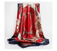 Bufanda cuadrada de satén con estampado chal seda for mujer, bandas for el pelo Retro, pañuelo for la cabeza, diadema, Bandana Para Uso Diario, Fiestas Decoración(14)