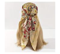 Bufanda cuadrada de satén con estampado chal seda for mujer, bandas for el pelo Retro, pañuelo for la cabeza, diadema, Bandana Para Uso Diario, Fiestas Decoración(JSC302-02)