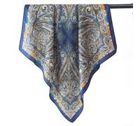 Bufanda cuadrada de verano para mujer, poliéster suave similar a la seda, envoltura transpirable para la cabeza, elegante diseño de impresión clásica, 85 X 85 cm (JSC696-02)