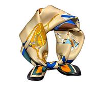 Aufeel Women's 100% Pure Mulberry Silk Small Square Scarf - Neckerchief Women - Silk Headscarf - 21" x 21" (Beige)