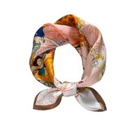 Bufanda cuadrada pequeña de seda reductora de edad de 53 cm, bufanda 100% seda de morera, bufanda de primavera y otoño para mujer, Marfil, 53*53cm