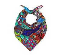 Bufanda cuadrada unisex con estampado de arte abstracto, ligera, transpirable, accesorio de moda