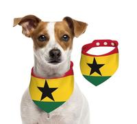 Bufanda de algodón de doble cara con estampado de la bandera de Ghana, suave y elegante, para perros, gatos, mascotas, accesorio