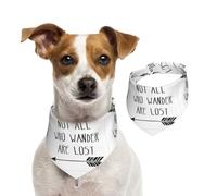 Bufanda de algodón de doble cara con estampado «Not All Who Wander Are Lost» para mascotas, suave y elegante, para perros, gatos, mascotas, accesorio