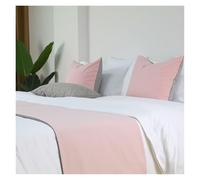 Bufanda de Cama, Camino de Cama Bandera de cama de hotel moderna y sencilla, bufanda de cama ligera de lujo for casa de familia, funda de cama de algodón y lino lisa(Pink,45*45cm pillowcase)