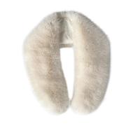 Bufanda de cuello de piel sintética para mujer, para invierno, bufanda más cálida para el cuello, bufanda como cuello de piel real, talla XL, Blanco sucio, Large