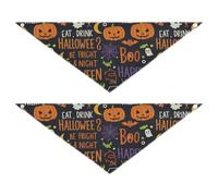 Bufanda de cuello para mascotas con palabras de Halloween resistente al desgaste y 2 paquetes para mascotas diarias en diferentes etapas, 25 1 x 9 8 pulgadas