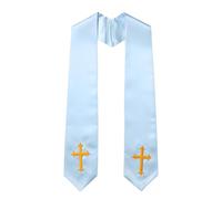 Bufanda de estola para ceremonias religiosas, paneles frontales puntiagudos, textura suave, ribete dorado, estilo de apelación, estola de clero, adoración de coro, bufanda bordada suave, ceremonia de