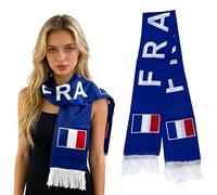 Bufanda de Fútbol de Francia para Aficionados y Seguidores, Bufanda de Animación de la Selección Francia para Mundial y Eurocopa, Poliéster Suave y Resistente, Diseño Clásico, 1 Unidad