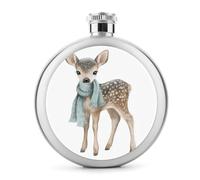 Bufanda de invierno con diseño de ciervo del bosque, estilo bohemio, de acero inoxidable, para licor, botella de vino portátil con bolsillo redondo para bebida, 5 onzas