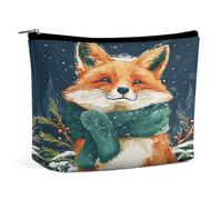 Bufanda de invierno Fox, copo de nieve, neceser de maquillaje Pine, organizador de artículos de aseo de viaje, estuche de cosméticos para mujer, regalos de cumpleaños para mamá, niñas, mujeres y herma