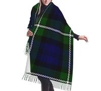 Bufanda de invierno para mujer a cuadros de Clan Forbes: bufanda extra larga de 71 pulgadas con flecos suaves de cachemira a cuadros, ligera y cálida, adecuada para todas las estaciones.